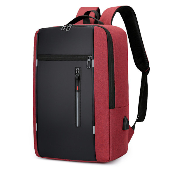Ny stil simpel business casual stor kapacitet multifunktionel USB computertaske moderigtig koreansk stil trendy rygsæk til at gå ud Sort