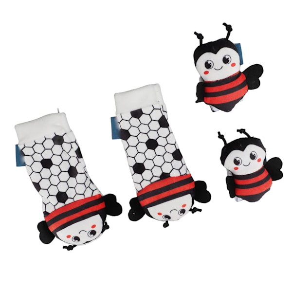 Spädbarnsskallra Sockor Leksaker Mjuka Multifunktionella Elastiska Handledss skallra Fot Finder Sockor Set för Baby Bee Typ