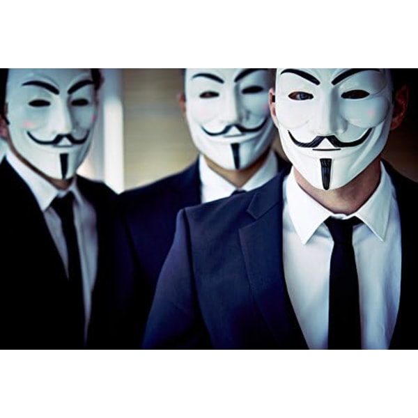 AKORD 990222\" V för Vendetta Anonymous Guy Fawkes Halloween Maskerad Mask, Unisex-vuxen, Vit, One Size