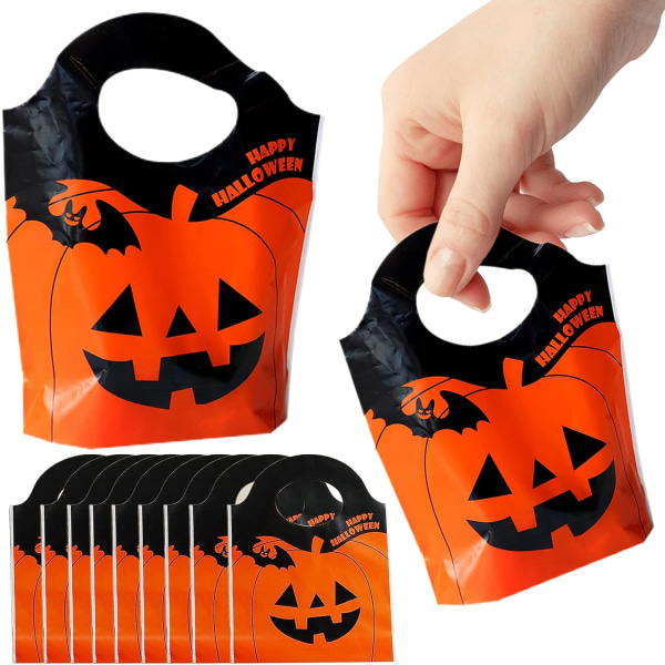 50-pack plast Halloween festpåsar Halloween Trick or Treat Presentpåsar Tygpåsar Presentpåsar för barn