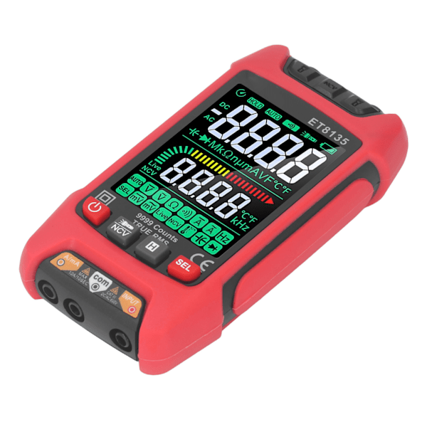 Digital multimeter testare 9999 contează ecran color AC DC curent tensiune rezistență metru cu iluminare din spate ET8135