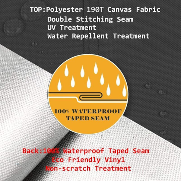 Vattentätt runt utomhus bubbelbad spa-skydd, vattentätt spa-skydd, UV-beständigt vindtätt pool bubbelbad skydd, svart, 200×30cm{sl】