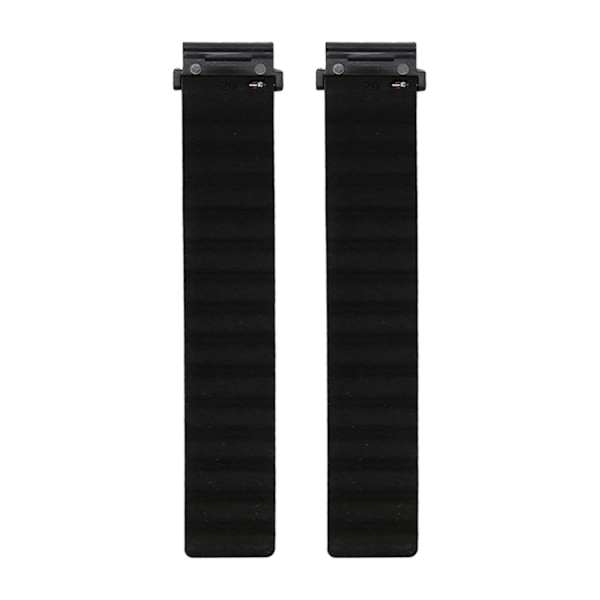 Magnetic Watch Band Adjustable Quick Release Silicone Watch Strap 20mm Fit for Garmin Fenix 7S 6S 5S Black