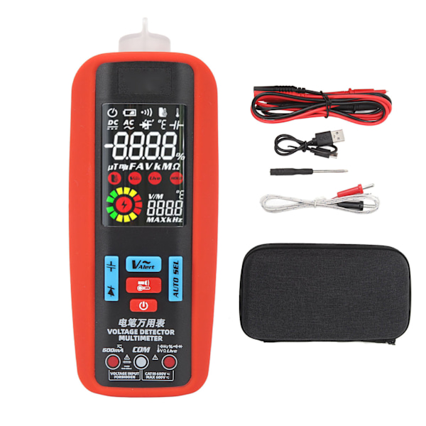 Digitalt multimeter med farveskærm, genopladeligt, intelligent ohm, volt, ampere testmåler, højpræcisionsmultimeter