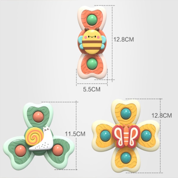 3 kpl vauvan imukuppipyörittäviä leluja Pyörittäviä kylpyleluja monivärisiä