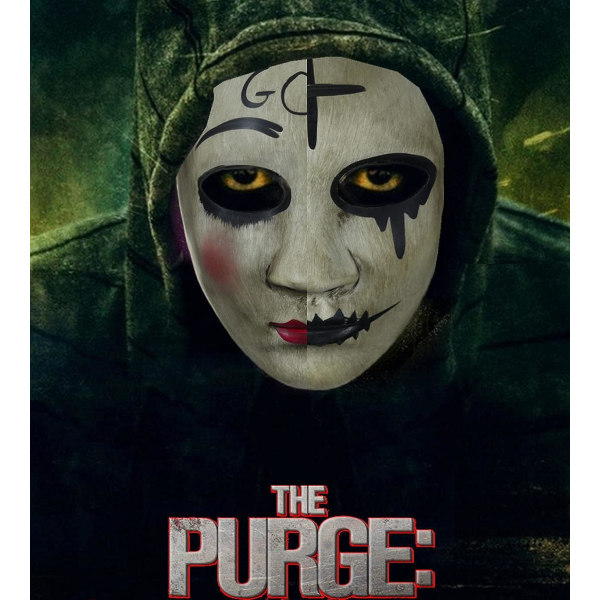 Ubauta Purge Mask för vuxna Halloween-kostymer: Skrämmande skräckkors och gudansiktsmasker Cross Mask