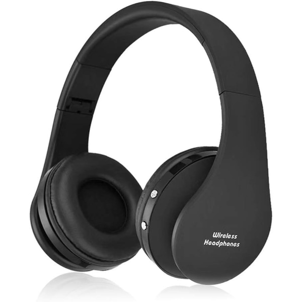 Bluetooth hörlurar Over-Ear, hopfällbart trådlöst stereoheadset Black