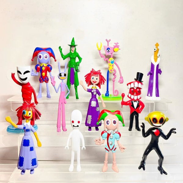 12 Pack The Amazing Digital Circus Figures Set, Digital Circus Action Figure Horror Cartoon Movies Character Action Figure Model