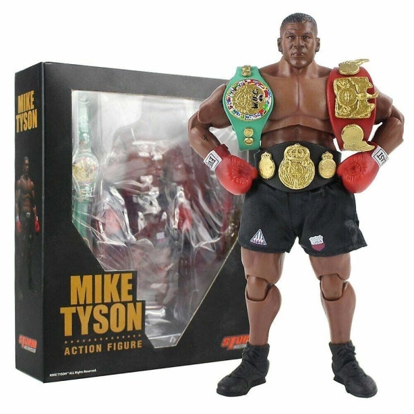 Mike Tyson figur boxer med 3 huvud skulpterar actionfigur samlarobjekt modell
