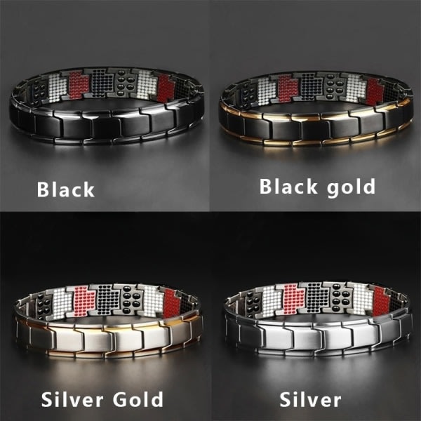 Magnetiskt hälsoarmband för män, titan stål, kraftterapi A4{sl}