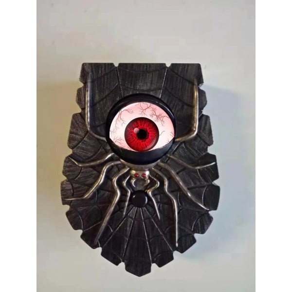 Halloween enögd dörrklockadekoration Lightup Eyeball med spöklika ljud Skrämmande spökhSLUSdekor (Red Eyed Spider)