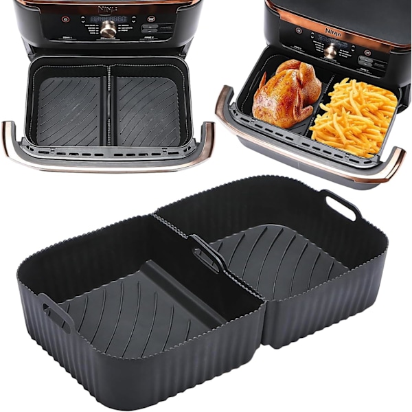 Airfryer Silicone Mold for Ninja Foodi Flexdrawer AF500EU 10.4L, Ninja AF500EU Hot Air Fryer Accessories 1 × 10.4L and 2 × 5.2L (2 × 5.2L)