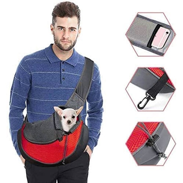 Dog Carrier Bag Justerbar Puppy Cat axelväska
