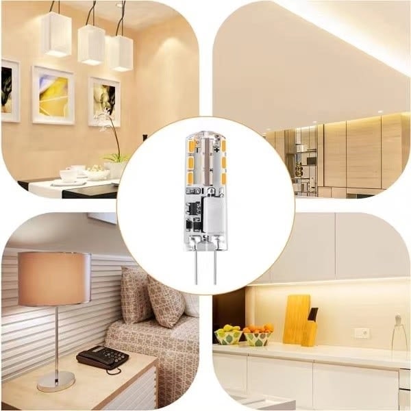 10x G4 LED pærer 12V AC/DC Varmt hvid 3000K 2W, dæmpbar lys - WELLNGS