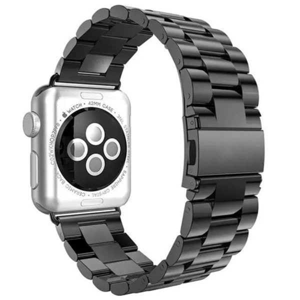 Luksuriøs Metal Rem Apple Watch 42/44/45/49 mm Sort Black Sort