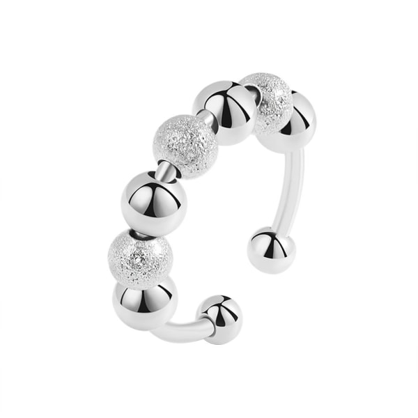 Kvinnors ångestlindrande ring svängbar ring med pärlor justerbar
