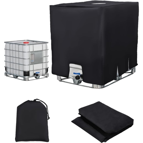 IBC-behållare, skydd, anti-UV, skyddsfodral för vattentank 1000 l, skyddskåpa Svart