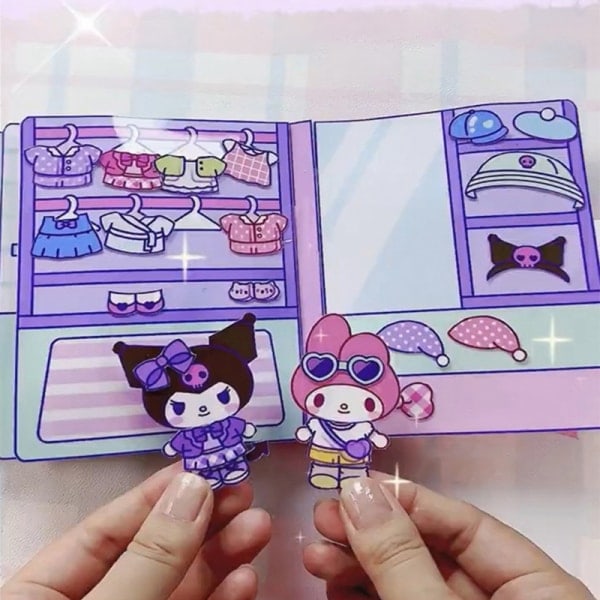 Stillebog Sanrio Doudou bog pædagogisk hjemmelavet Kuromi bog{sl} A1