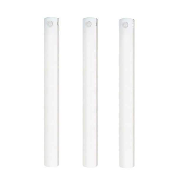 (Hvid, 3-pak) Under Skab Belysning Bevægelsessensor Genopladelig LED Garderobe Belysning Batteridrevet Trådløs Magnetisk Belysning