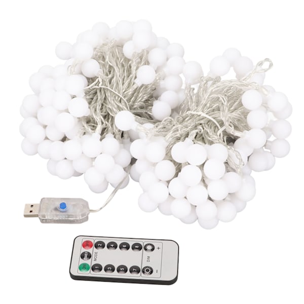 LED String Lights USB Plug and Play 8 Modes Waterproof Plug in String Lights for Indoor Outdoor Warm White 20m/65.6ft 200 LEDs