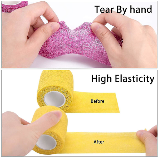 14 stk. Atletisk Sports Wrap Tape & Bandage Wrap Stræk Selvklæbende Tape