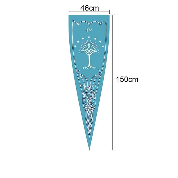46x150cm Rohan Gondorin keskiaikainen kuningaskunta Hevos-puu Banneri Lippu Seinäkoriste Koti Asuntola Olohuone Viiri Lippu Koriste D