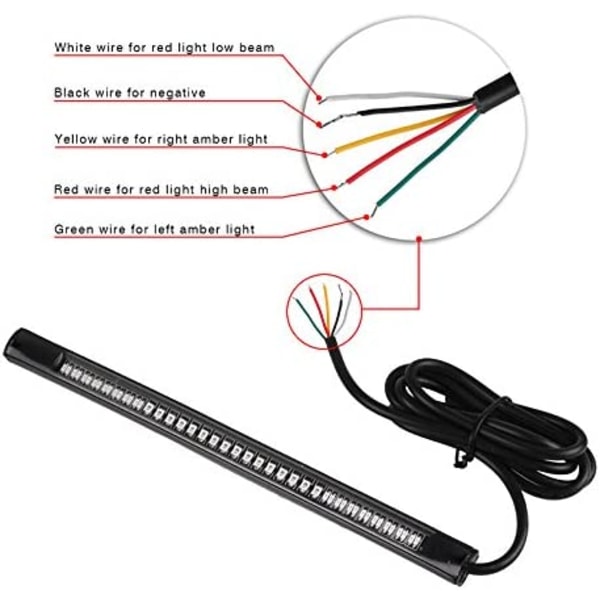 48 LED bremselygter passer til motorcykel, bil, cykel med 12V lys, 2 stk