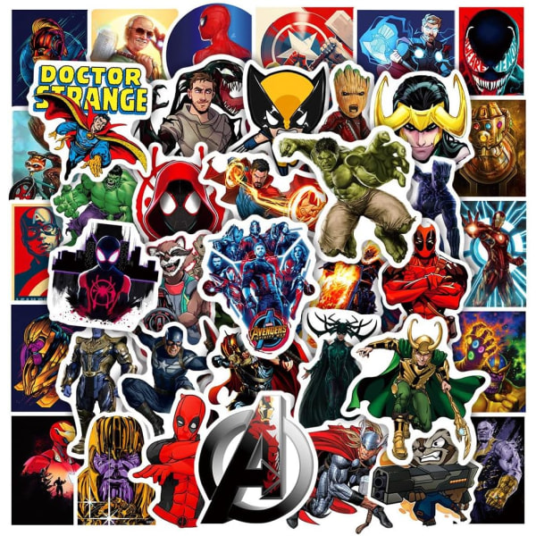 100 stycken Marvel-Ssuperheld klistermärken pack vinylklistermärken graffiti klistermärken för skateboard bil Superhållbar
