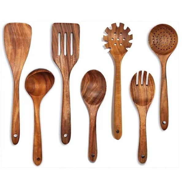 Köksredskapsset - Träredskap för matlagning 7-piece set
