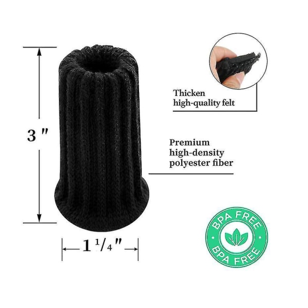 24-pack stolbensskydd Stickade möbelstrumpor_x Black