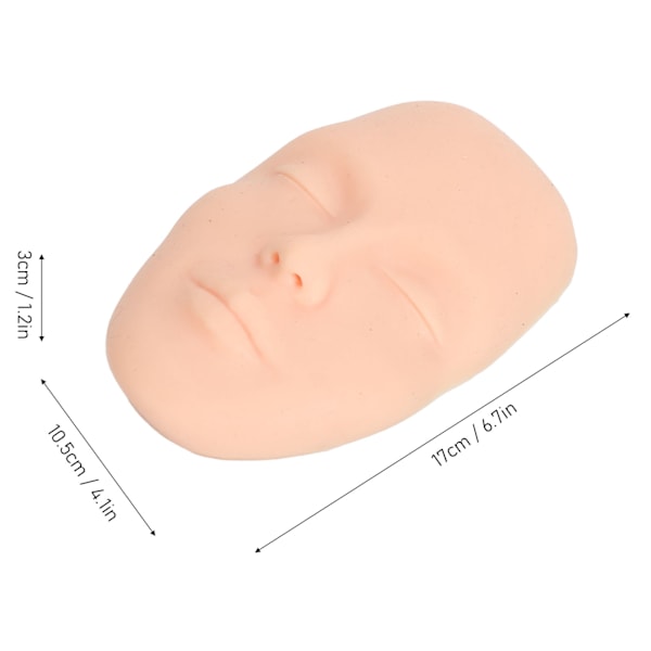 Makeup Øvelses Ansigtssæt 3D Realistisk Fuld Ansigt Øvelse Bred 8 stk Makeup Børster Genanvendelig Mannequin Kosmetisk Øvelsesværktøj Lys Hudfarve