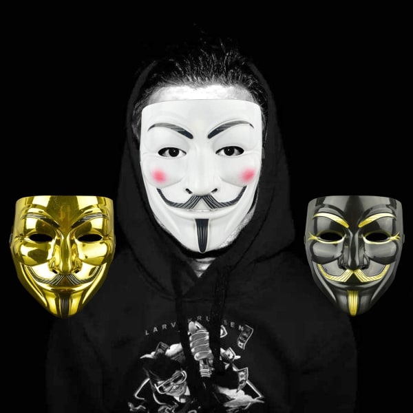 DWTECH 3-pak V for Vendetta Maske Voksne/Børn Guw Fawkes Maske Anonym Maske