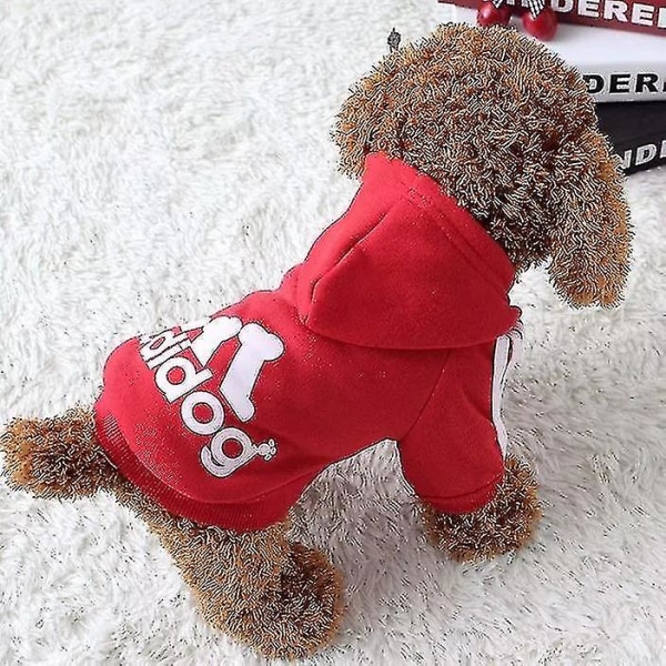 Hundkläder Adidog 2022 Nya vinterkläder för husdjur Små och medelstora hundhuvtröjor Valpkläder Sweatshirt Black S 0.7*1.4kg