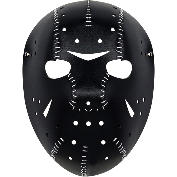 SINSEN Jason Voorhees Maske Læder Hockey Kostume Rekvisit Skræmmende Horror Cosplay Maske til Halloween Fest Black Jason