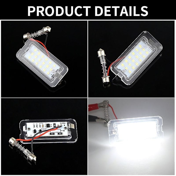 stk. Canbus passer til Fiat 500 / Abarth 500 2007-2016 Xenon Hvid LED Nummerpladelygte billys OEM:51800482
