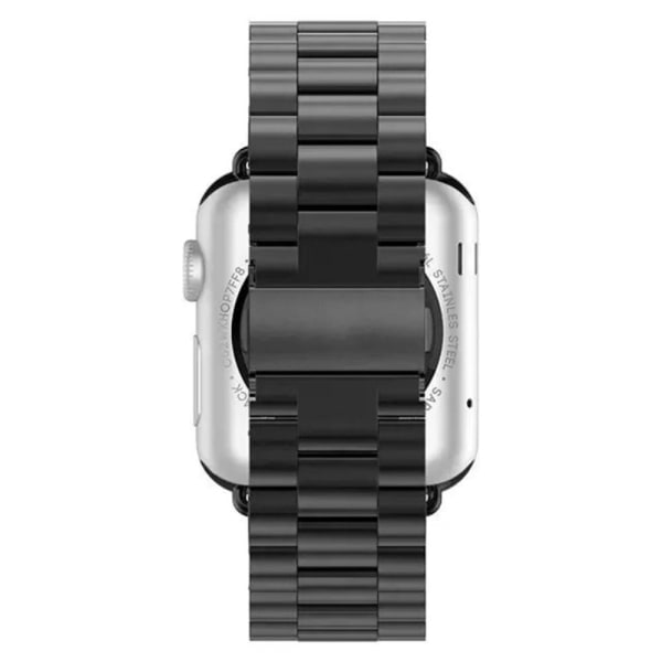 Luksuriøs Metal Rem Apple Watch 42/44/45/49 mm Sort Black Sort