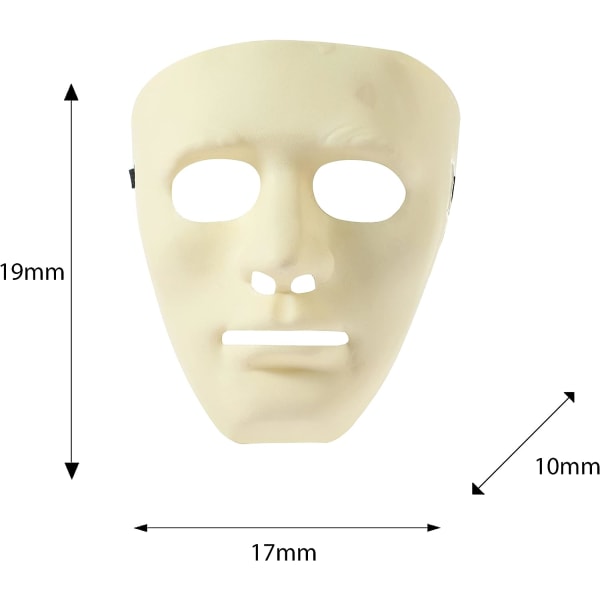 Halloween-naamio Tavallinen puku Aikuisten asu Pelottava pelottava kauhufesti Kasvot Finklänning Cosplay White 10 Masks