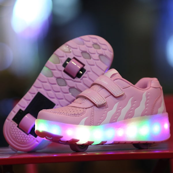 LED Rulleskøjter til Børn, Lysende Rullesko med Hjul Pink Pink 34