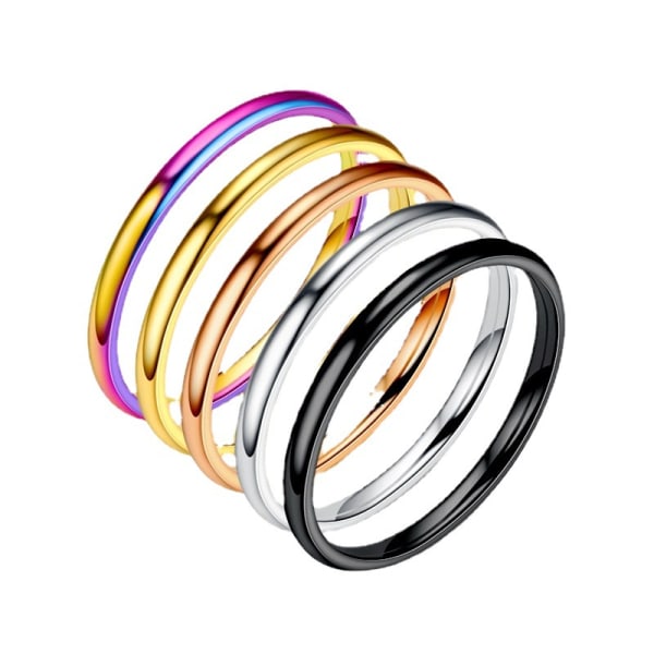 Design titan tunn ring - 2mm storlek 8 Black