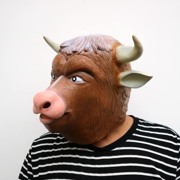 Realistisk tjurmask för vuxna med halloweendesign, rolig djurhuvud tjurmask Nyheter Hörkläder, Halloween ansiktsmasker