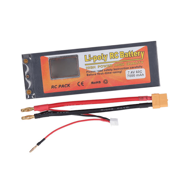 Li Poly RC-akku 2S 60C 7000mAh 7,4V Li Poly -akku XT60-pistokkeella 1/10 1/8 automalliin