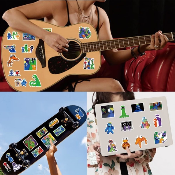 klistermärken 50 stycken vattentäta vinylklistermärken för bärbar dator regnbåge vänner
