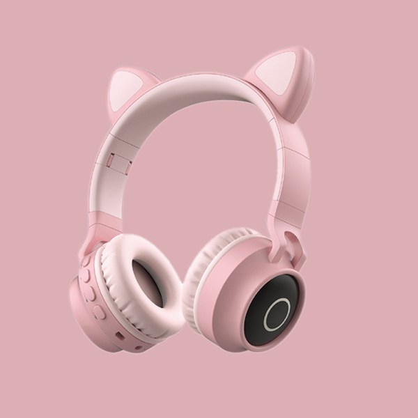 Bluetooth-headset med kattöron, spelheadset Pink