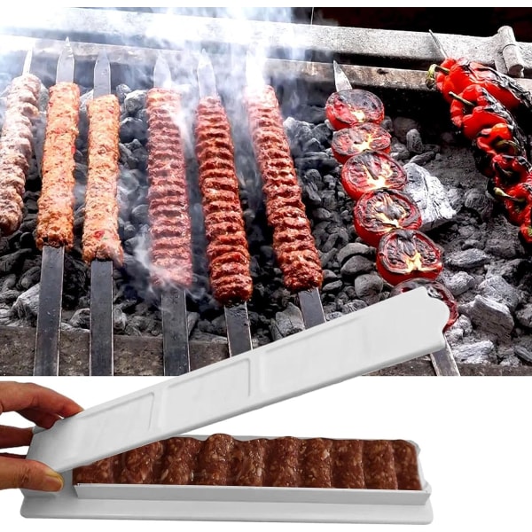 Kebab Maker Grillspett, 11 Inch Long Press Form Kabab Maker Press