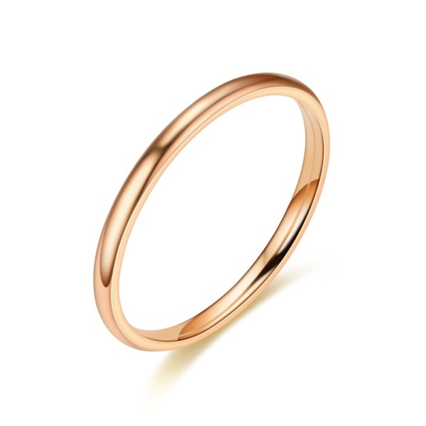 Design titan tunn ring - 2mm storlek 6 Gold