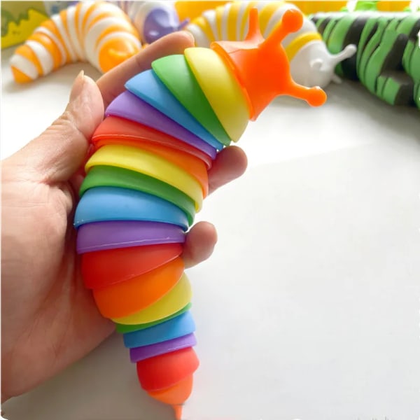 Snigel Fidget Toys Flexibel fingertopp Snurrande snigel Ventilation Antistress Sensorisk leksak Ny 3D printed födelsedagsfest presenter för barn