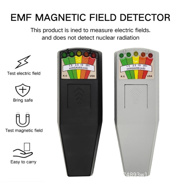 K 2 EMF GHOST HUNTING METER -ilmaisin ÄÄNELLÄ + jatkuvalla KÄYNNISTYS/SAMMUTUS-toiminnolla white