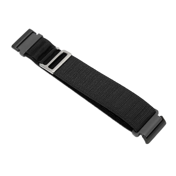 Strækbar vævet nylon urrem udskiftning G krog loop smartwatch rem passer til Fitbit Versa 4 3 Sense 2 sort