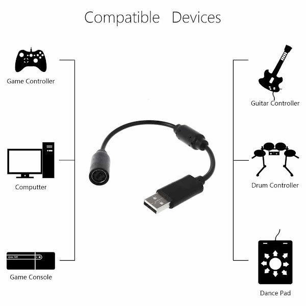 Til Logitech G920 Pedal USB-ledning/Adapter Ratkabel Sort