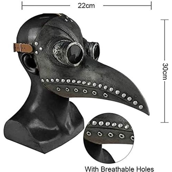 KEEHOM Pestlægemaske, Latex Lang Næse Fuglenæb Maske Pestnæb Maske Doktor Fuglemaske Nit Steampunk